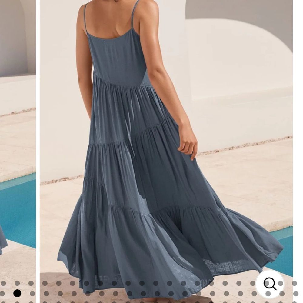 ANRABESS SUMMER SPAGHETTI STRAP BEACH MAXI LONG DRESS | Size Large - Picture 7 of 8